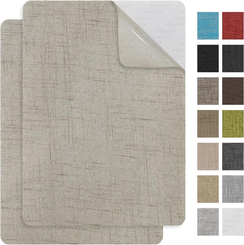 EMORBALS 2Pcs 8 * 11Inch Couch Patches Repair Fabric, Self-Adhesive Couch Repair Patch with Strong Glue, Repair Patch for Sofa, Tote Bags, Car Seats, Furniture,Etc（Beige-2 - Image 1